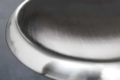 Höhenverstellbarer Barhocker INDUSTRIAL Chrom gebürstet silber schwarz Metall rund drehbar