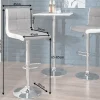 Höhenverstellbarer Barhocker MODENA grau weiß Strukturstoff Kunstleder mit Lehne drehbar