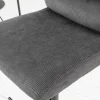 Höhenverstellbarer Barhocker COMFORT grau Cord drehbar mit Lehne Metall schwarz