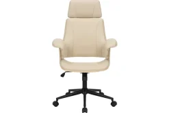 Höhenverstellbarer Bürostuhl MANHATTAN natur Eiche creme beige Kunstleder drehbar