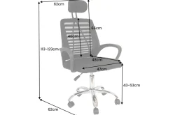 Höhenverstellbarer Bürostuhl YOGA schwarz Butterfly-Mechanik drehbar mit Armlehne