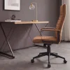 Höhenverstellbarer Bürostuhl LAZIO vintage braun Microfaser drehbar mit Rollen