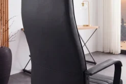 Höhenverstellbarer Bürostuhl LAZIO schwarz Kunstleder drehbar mit Rollen