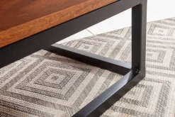 Höhenverstellbarer Couchtisch MAKASSAR FUNCTION 110cm braun Sheesham Massivholz stone finish