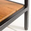 Höhenverstellbarer Couchtisch FACTORY LIFTUP 80cm Mangoholz massiv mit Stauraum Metall