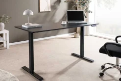 Höhenverstellbarer Schreibtisch BLACK DESK 140cm anthrazit schwarzes Metallgestell