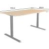 Höhenverstellbarer Schreibtisch OAK DESK 120cm natur Eiche schwarz Metall
