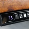 Höhenverstellbarer Schreibtisch MAMMUT 140cm braun Sheesham Massivholz stone finish