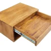 Hängender Nachttisch PURE 50cm braun Mangoholz honey finish Wandregal Schublade