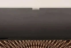 Hängendes TV-Board ILLUSION 160cm schwarz Mangoholz Massivholz mit 3D Schnitzereien gold