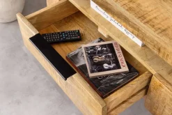 Hängendes TV-Board IRON CRAFT 160cm natur Mango Massivholz drei Schubladen Lowboard