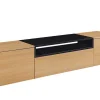 Hängendes TV-Board LOFT 160cm natur schwarz drei Fächer mit Schublade