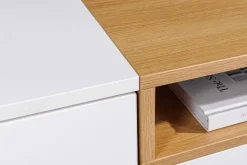 Hängendes TV-Board LOFT 160cm weiß natur drei Fächer mit Schublade