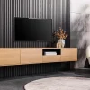 Hängendes TV-Board LOFT 200cm natur schwarz sieben Fächer mit Schublade