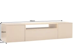 Hängendes TV-Board LOFT 160cm natur grau beige greige drei Fächer mit Schublade