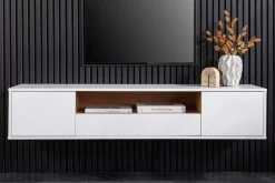 Hängendes TV-Board LOFT 150cm weiß natur fünf Fächer mit Schublade