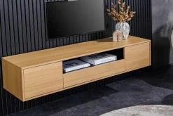 Hängendes TV-Board LOFT 150cm natur schwarz fünf Fächer mit Schublade