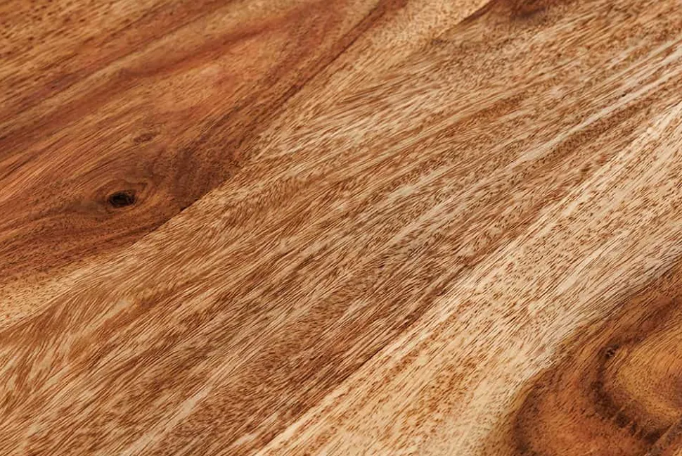 Hängendes TV-Lowboard AMAZONAS 160cm braun Sheesham Massivholz Baumkante Metall schwarz