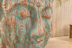 Imposanter XXL Kopf BUDDHA 110cm kupfer grün GRC Beton