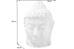 Imposanter XXL Kopf BUDDHA 110cm weiß GRC Beton