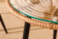 In- und Outdoor Bistro Balkon-Set PARIS braun Polyrattan Sitzgruppe wetterfest mit Tisch
