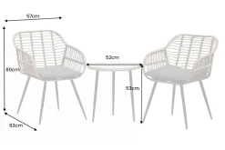 In- und Outdoor Bistro Balkon-Set PARIS braun Polyrattan Sitzgruppe wetterfest mit Tisch