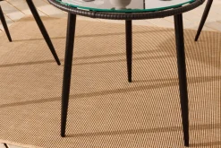 In- und Outdoor Bistro Balkon-Set PARIS schwarz Polyrattan Sitzgruppe inkl. Tisch
