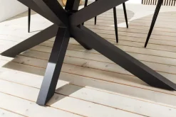 In- und Outdoor Esstisch GALAXIE 160cm hellgrau Keramik anthrazit Aluminium