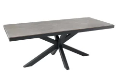 In- und Outdoor Esstisch GALAXIE 160cm hellgrau Keramik anthrazit Aluminium