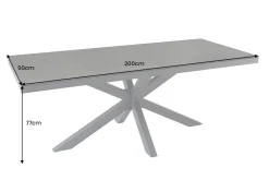 In- und Outdoor Esstisch GALAXIE 200cm anthrazit Keramik Aluminium wetterfest