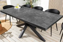 In- und Outdoor Esstisch GALAXIE 200cm anthrazit Keramik Aluminium wetterfest
