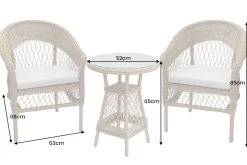 In- und Outdoor Garten-Set ELYSEE natur taupe Polyrattan Aluminium inkl. Tisch Kissen