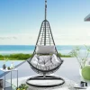 In- und Outdoor Hängesessel LOFT WIDE grau schwarz Hängestuhl inkl. Kissen wetterfest