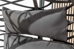 In- und Outdoor Hängesessel IBIZA anthrazit Rattan mit Gestell wetterfest inkl. Kissen