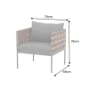 In- und Outdoor Lounge-Sessel UNIQUE 70cm schwarz braun grau Aluminium inkl. Kissen
