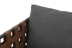In- und Outdoor Lounge-Sessel UNIQUE 70cm schwarz braun grau Aluminium inkl. Kissen