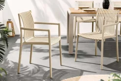 In- und Outdoor Stuhl STUDIO ITALIA greige stapelbar wetterfest Gartenstuhl