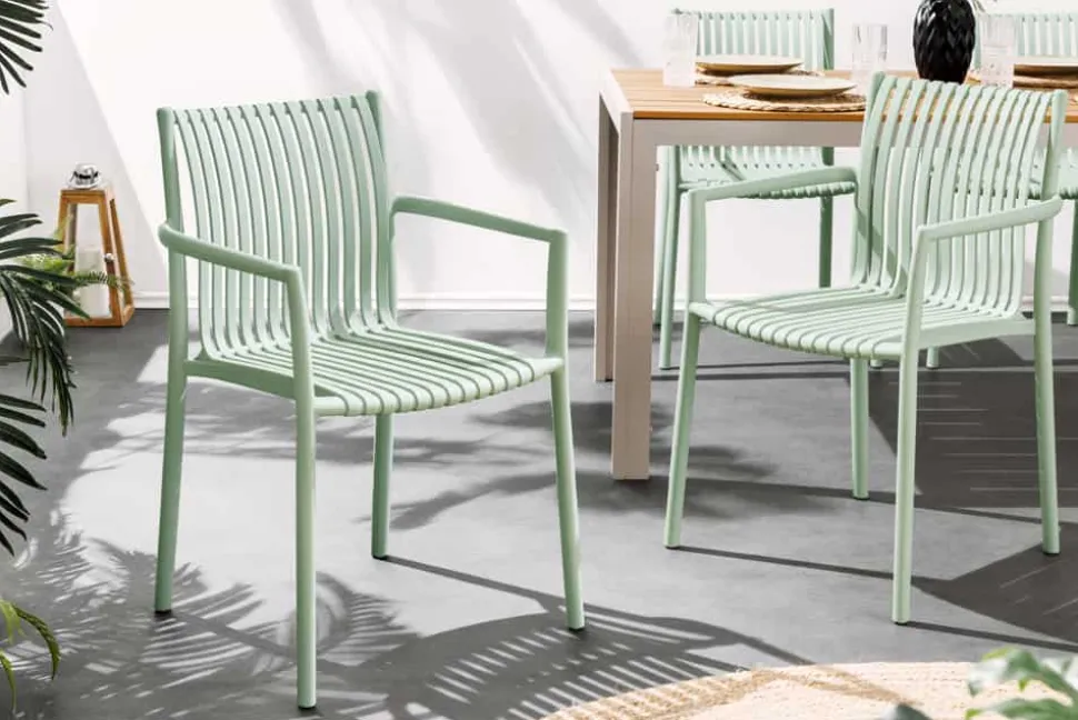 In- und Outdoor Stuhl STUDIO ITALIA salbei stapelbar wetterfest Gartenstuhl