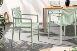 In- und Outdoor Stuhl STUDIO ITALIA salbei stapelbar wetterfest Gartenstuhl