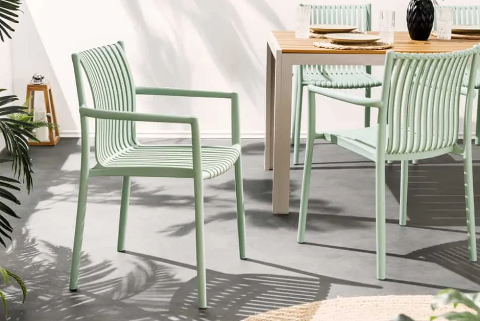 In- und Outdoor Stuhl STUDIO ITALIA salbei stapelbar wetterfest Gartenstuhl