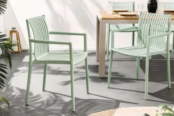 In- und Outdoor Stuhl STUDIO ITALIA salbei stapelbar wetterfest Gartenstuhl