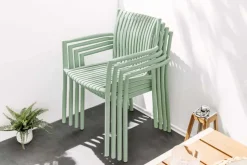 In- und Outdoor Stuhl STUDIO ITALIA salbei stapelbar wetterfest Gartenstuhl