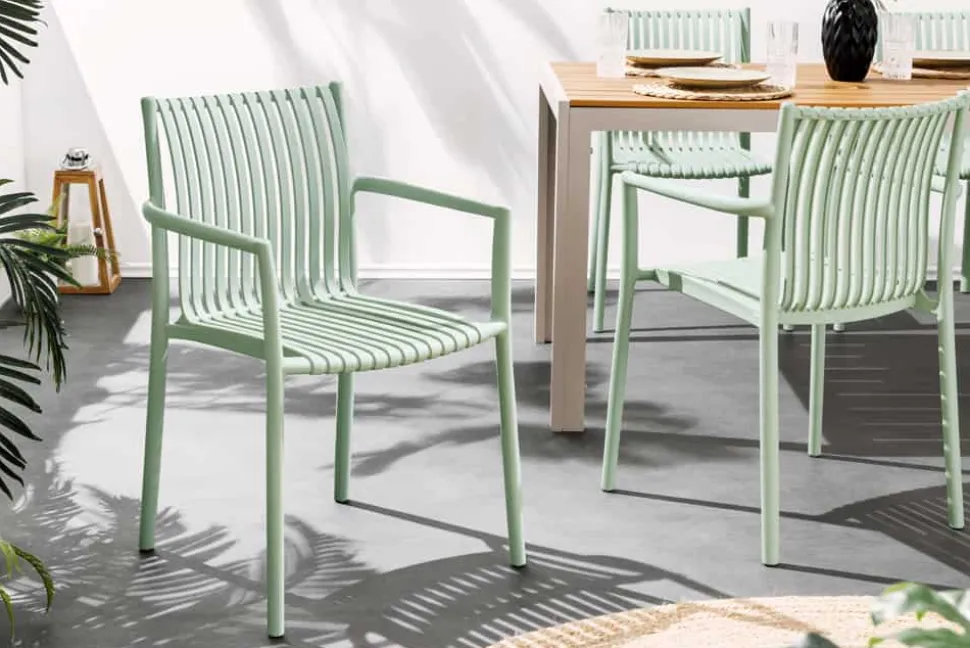 In- und Outdoor Stuhl STUDIO ITALIA salbei stapelbar wetterfest Gartenstuhl