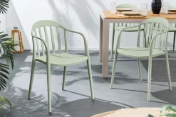 In- und Outdoor Stuhl STUDIO ITALIA salbei stapelbar Kunststoff Gartenstuhl