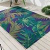 In- und Outdoor Teppich LEAF 240x160cm grün blau Blatt-Design wetterfest