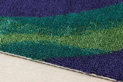 In- und Outdoor Teppich LEAF 240x160cm grün blau Blatt-Design wetterfest