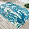 In- und Outdoor Teppich LEAF 180x120cm grün beige Blatt-Design Läufer wetterfest