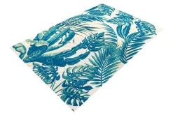 In- und Outdoor Teppich LEAF 180x120cm grün beige Blatt-Design Läufer wetterfest