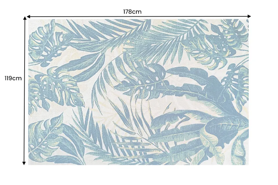 In- und Outdoor Teppich LEAF 180x120cm grün beige Blatt-Design Läufer wetterfest