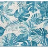 In- und Outdoor Teppich LEAF 175x120cm türkis weiß Blätter-Design Läufer wetterfest